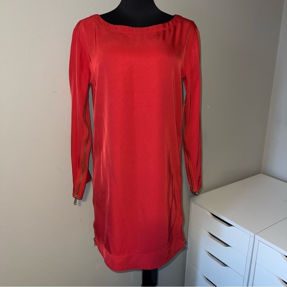 ✨ Marc by Marc Jacobs Red “Clark" Zipper Trim Dress - Picture 1 of 7
